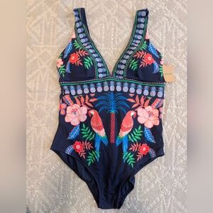 Boden Porto V-Neck Swimsuit, 16-18L, NWT